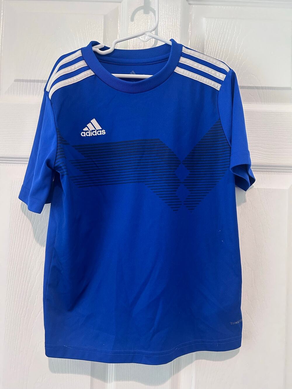 Adidas Youth Campeon 19 Soccer Jersey Small Blue Graphic Back to School Active